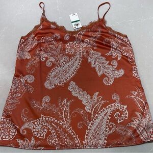 Thalia Sodi By Macys Paisley Orange Print Camisole Top, Large